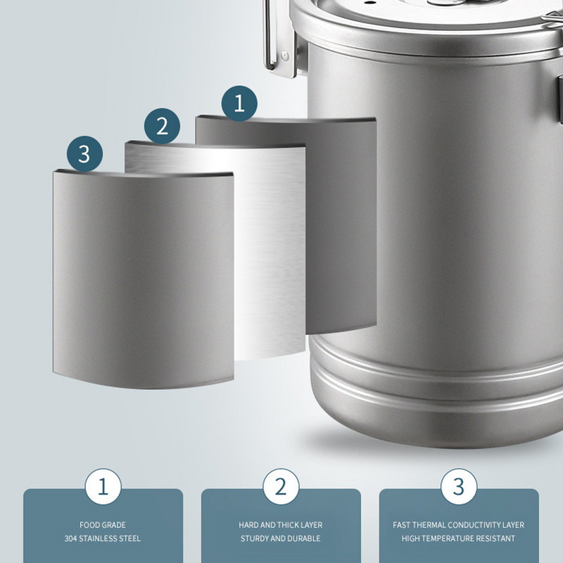 Kempings Pārgājieni Rīsu plīts āra portatīvie piknika trauki Nerūsējošā tērauda katls Daudzfunkcionāls ceļojumu gatavošanas piederums