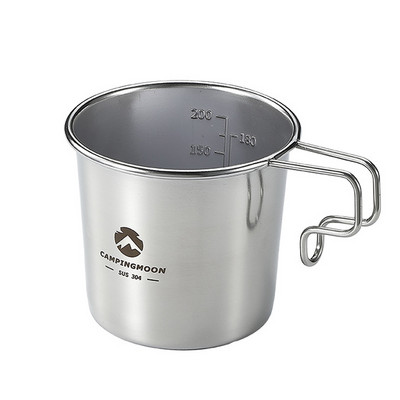 CAMPINGMOON S190 āra nerūsējošā tērauda 210 ml Sierra Cup piknika galda piederumi Pārnēsājami bārbekjū pārgājienu kempinga kauss piknika trauki