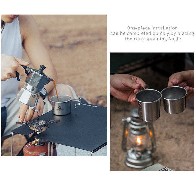 CAMPINGMOON S190 āra nerūsējošā tērauda 210 ml Sierra Cup piknika galda piederumi Pārnēsājami bārbekjū pārgājienu kempinga kauss piknika trauki