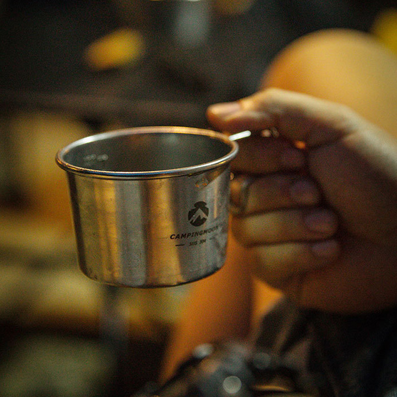 CAMPINGMOON S190 āra nerūsējošā tērauda 210 ml Sierra Cup piknika galda piederumi Pārnēsājami bārbekjū pārgājienu kempinga kauss piknika trauki