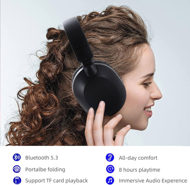 JAUNĀS SODO SD1102 bezvadu austiņas Bluetooth austiņas 5.3 salokāmas austiņas Stereo over auss austiņas spēļu Bluetooth austiņas