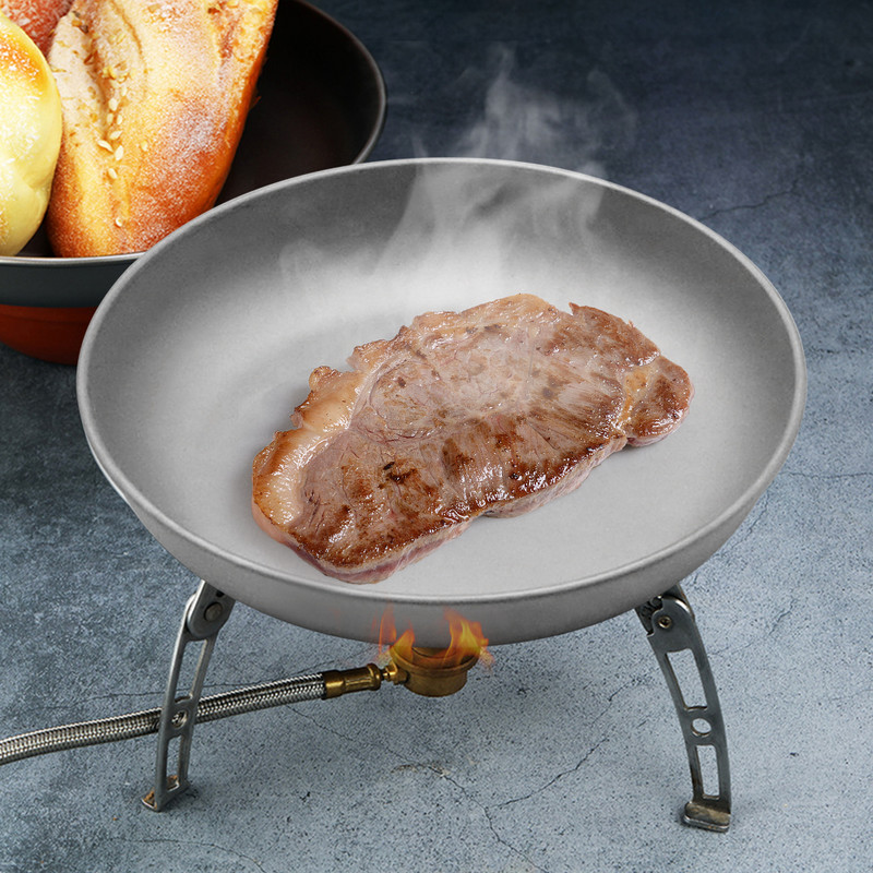 Kempinga titāna šķīvis viegls vakariņu augļu šķīvis, panna āra pārtikas konteiners pārgājieni, pikniks āra galda piederumi