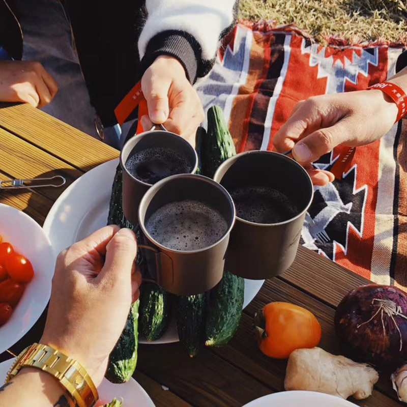Naturehike 2024 jauns viegls titāna galda piederumu komplekts, saliekams ūdens krūze, krūze, galda trauki, āra virtuves piederumi, vakariņu bļoda NH20CJ005