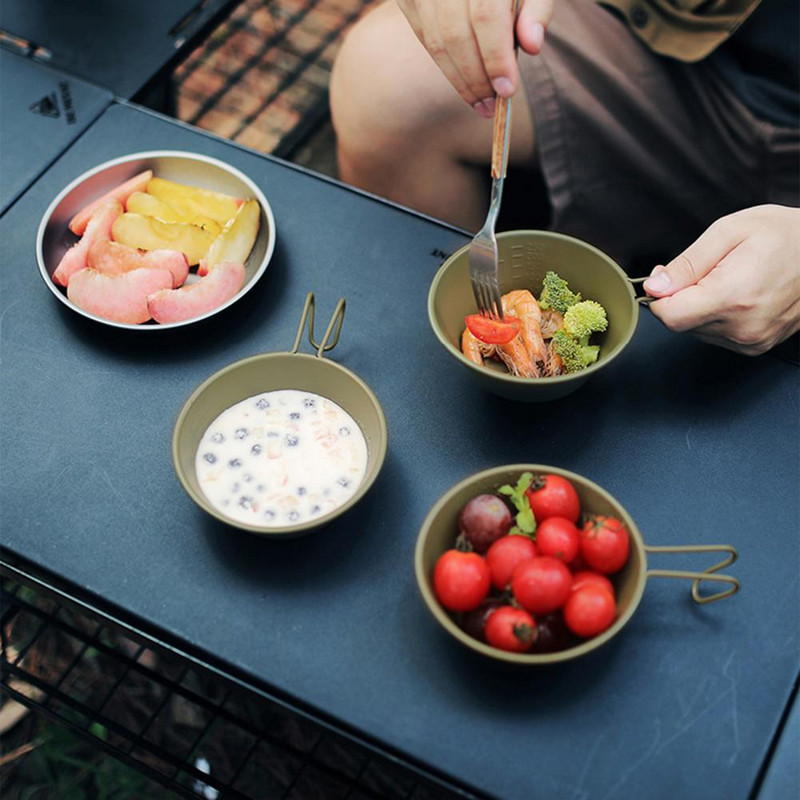 Thous Winds Sierra kauss ar rokturi galda piederumi āra kempinga trauki 300 ml gatavošanas šķīvji piknika bļoda ceļojumu piederumi