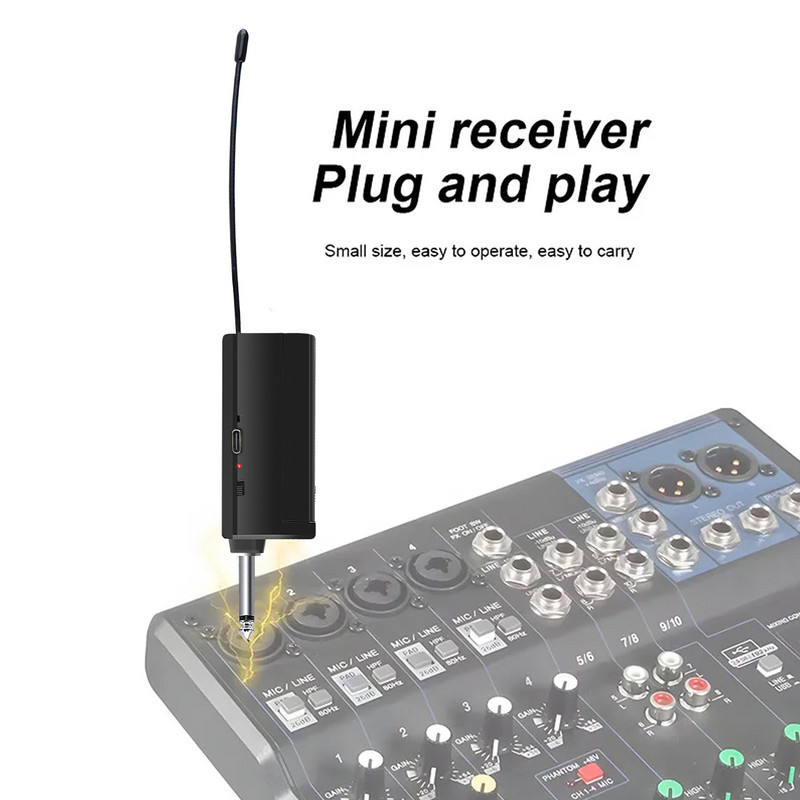 Microfon wireless Heikuding Sistem de microfon dinamic pentru Karaoke Cântând DJ Microfon Difuzor de petrecere