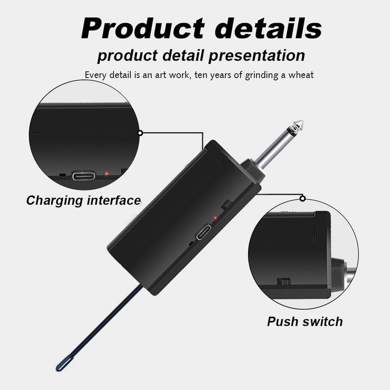 Microfon wireless Heikuding Sistem de microfon dinamic pentru Karaoke Cântând DJ Microfon Difuzor de petrecere