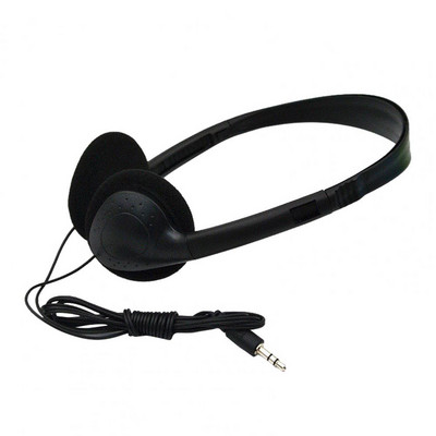 1 db fekete 3,5 mm-es dugós vezetékes sztereó fejhallgató, zajszűrős fülhallgató, játékhoz használható fejhallgató számítógéphez, asztali számítógéphez