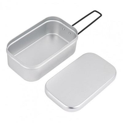 Cutie de prânz pentru camping, 800 ml, mâner pliabil, recipient Bento de camping, suport pentru abur, vase de gătit pentru picnic