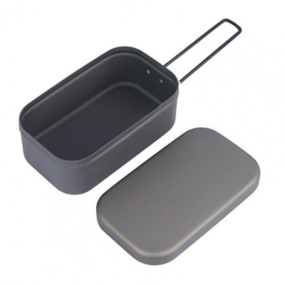 Cutie de prânz pentru camping, 800 ml, mâner pliabil, recipient Bento de camping, suport pentru abur, vase de gătit pentru picnic