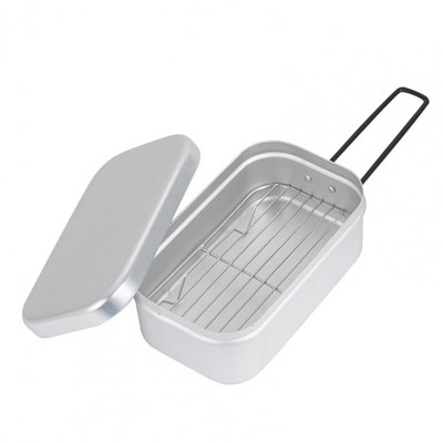 Cutie de prânz pentru camping, 800 ml, mâner pliabil, recipient Bento de camping, suport pentru abur, vase de gătit pentru picnic