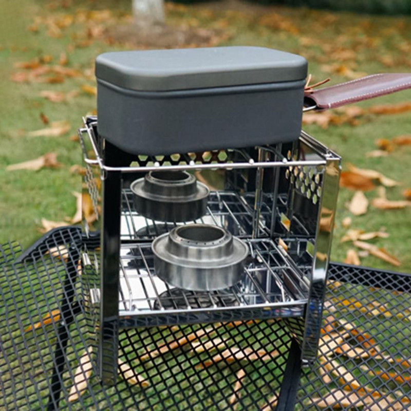 Cutie de prânz pentru camping, 800 ml, mâner pliabil, recipient Bento de camping, suport pentru abur, vase de gătit pentru picnic