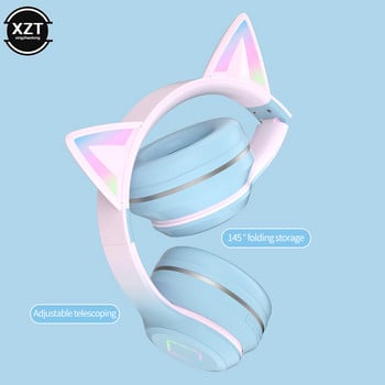 DR57 Gradient Wireless Bluetooth Headset Cat Ear Glow Stereo Bass Ακουστικά Παιδικό Υπολογιστή Τηλέφωνο Παιχνίδι Ακουστικά Auriculare