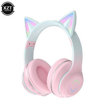 DR57 Gradient Wireless Bluetooth Headset Cat Ear Glow Stereo Bass Ακουστικά Παιδικό Υπολογιστή Τηλέφωνο Παιχνίδι Ακουστικά Auriculare