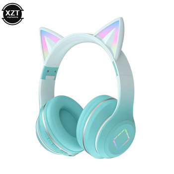 DR57 Gradient Безжична Bluetooth слушалка Котешко ухо Glow Стерео бас слушалки Детски компютър Телефон Игра Слушалки auriculare