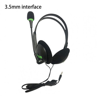 3,5 mm vadu austiņas biznesa zvanu centra USB austiņas ar mikrofonu trokšņu samazināšanu datorspēļu austiņas, ķivere klēpjdatoram