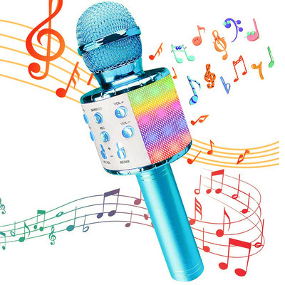 6 színű Bluetooth vezeték nélküli mikrofon újratölthető karaoke KTV mikrofon 3 rétegű zajcsökkentő zenelejátszó ének kellék