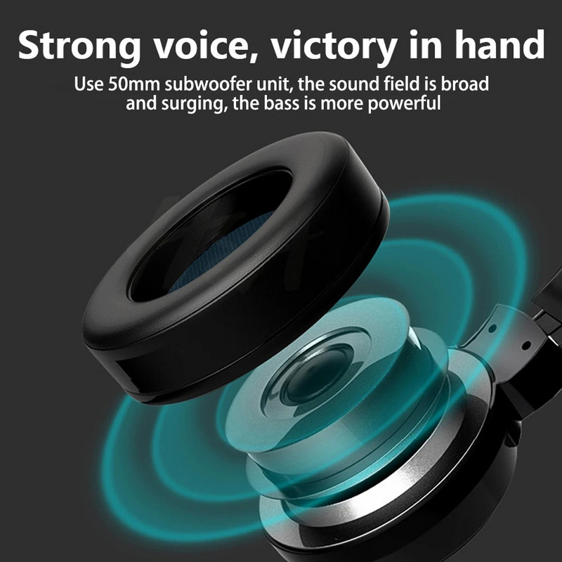 Mängupeakomplekt 7.1 stereo Svirtuaalne ruumilise heli bassiga kõrvaklapid mikrofoni LED-valgustusega arvutimängurile, kokkupandav