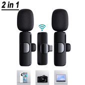 Bežični lavalier mikrofon Prijenosni audio video snimanje Mini mikrofon za iPhone Android Mikrofon za smanjenje buke emitiranja uživo