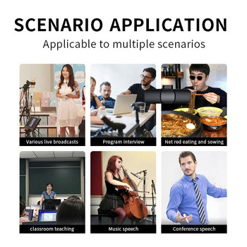 Безжичен петличен микрофон Преносим аудио видео запис Мини микрофон за iPhone Android Микрофон за намаляване на шума за излъчване на живо