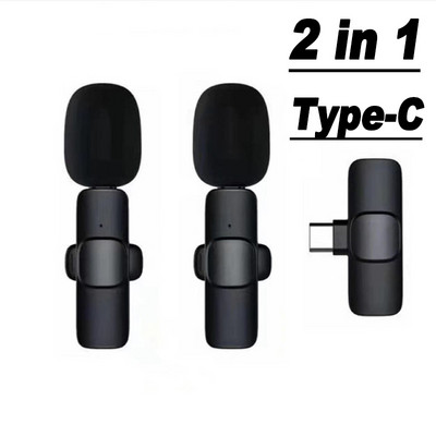 Bežični lavalier mikrofon Prijenosni audio video snimanje Mini mikrofon za iPhone Android Mikrofon za smanjenje buke emitiranja uživo