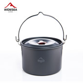 Widesea Stockpot 4L Κάμπινγκ κρεμαστή κατσαρόλα Μαγειρικά σκεύη Μπόουλερ εξωτερικού χώρου Επιτραπέζια σκεύη πικ-νικ Μαγειρική Τουρισμός Ψάρεμα Εξοπλισμός κουζίνας