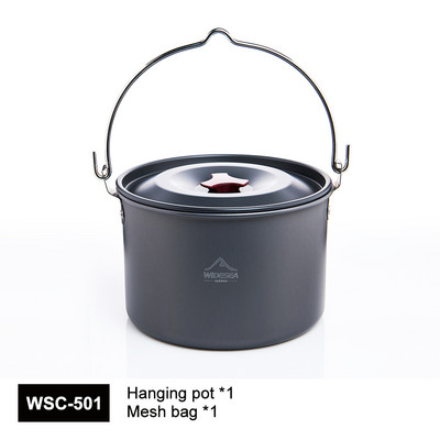 Widesea Stockpot 4L Κάμπινγκ κρεμαστή κατσαρόλα Μαγειρικά σκεύη Μπόουλερ εξωτερικού χώρου Επιτραπέζια σκεύη πικ-νικ Μαγειρική Τουρισμός Ψάρεμα Εξοπλισμός κουζίνας