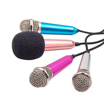 Φορητό 3,5 mm Stereo Studio Metal Mic Karaoke 3,5 mm Mini Microphone KTV Για έξυπνα τηλέφωνα Φορητός υπολογιστής Επιτραπέζιος φορητός μικρόφωνο ήχου