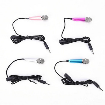 Φορητό 3,5 mm Stereo Studio Metal Mic Karaoke 3,5 mm Mini Microphone KTV Για έξυπνα τηλέφωνα Φορητός υπολογιστής Επιτραπέζιος φορητός μικρόφωνο ήχου