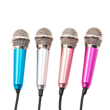 Φορητό 3,5 mm Stereo Studio Metal Mic Karaoke 3,5 mm Mini Microphone KTV Για έξυπνα τηλέφωνα Φορητός υπολογιστής Επιτραπέζιος φορητός μικρόφωνο ήχου