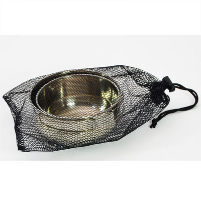 Camping în aer liber Bol pliabil din oțel inoxidabil 304 Vase portabile de gătit Veselă pentru picnic Bol de 500 ml/700 ml cu mâner pliabil