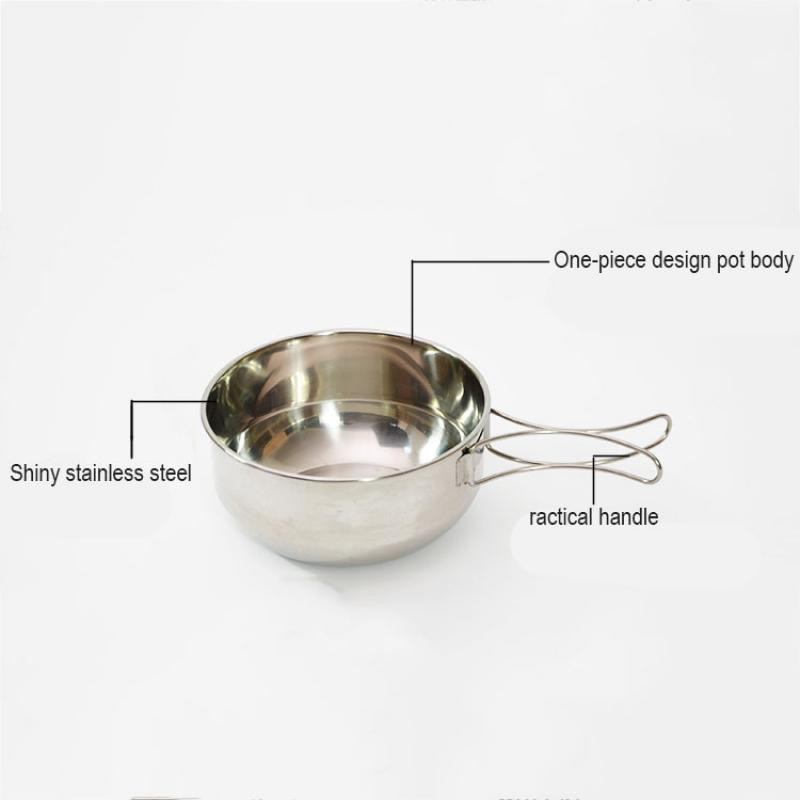 Camping în aer liber Bol pliabil din oțel inoxidabil 304 Vase portabile de gătit Veselă pentru picnic Bol de 500 ml/700 ml cu mâner pliabil