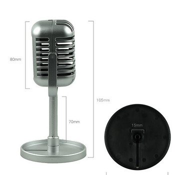 Simulation Props Mic Plastic Retro Dynamic Vocal Microphone Vintage Style Universal Stand ornament for Live Performance Karaoke