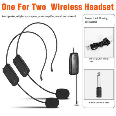 2,4G vezeték nélküli professzionális nyakpántos fejhallgató mikrofon egy kettőhöz UHF vezeték nélküli fejhallgató üzleti laptop konferencia mikrofon