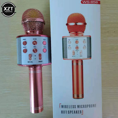 Νέο Bluetooth ασύρματο μικρόφωνο καραόκε φορητό ηχείο χειρός Home KTV Player με φως LED Λειτουργία εγγραφής για παιδιά