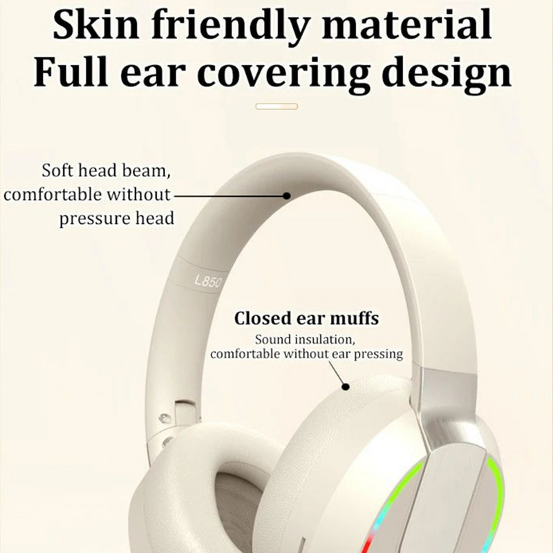 L850 vezeték nélküli fejhallgató sztereó hangú fejhallgató tiszta hívó fejhallgató mikrofonnal számítógépes játékhoz irodai zoom találkozóhoz