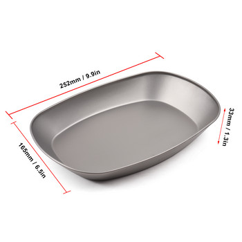 Tomshoo Titanium Plate Ultralight Metal Dish Открит Къмпинг Тиган Сервизи Риба Плодове Снек Зеленчукова Чиния Вечеря Лагерни Консумативи