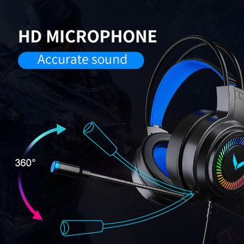 G60 Gaming Headset 7.1 Stereo SVirtual Surround Bass Слушалки Слушалки с микрофон LED светлина за компютър PC Gamer Сгъваеми