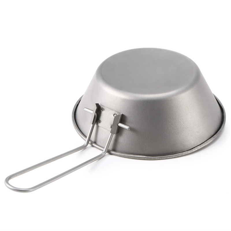 „Lixada“ titano dubuo su sulankstoma rankena Nešiojami nerūdijančio plieno indai, skirti stovyklavietėms, žygiams, kuprinėms, iškyloms