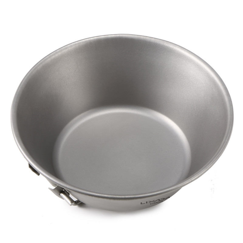 „Lixada“ titano dubuo su sulankstoma rankena Nešiojami nerūdijančio plieno indai, skirti stovyklavietėms, žygiams, kuprinėms, iškyloms