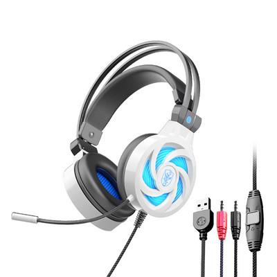 Ακουστικά PS4 Cat Ear Esports με RGB LED Light Mic Gaming Headset 3,5mm 3D Surround Sound Ακουστικά υπολογιστή για PC Gamer