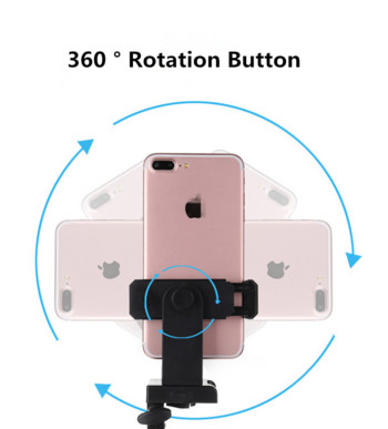 360-градусов клипс за мобилен телефон, съвместим с всички 1/4 винтове, държач за мобилен телефон, монтиране на статив, адаптер за статив за бюро за Samsung iphone