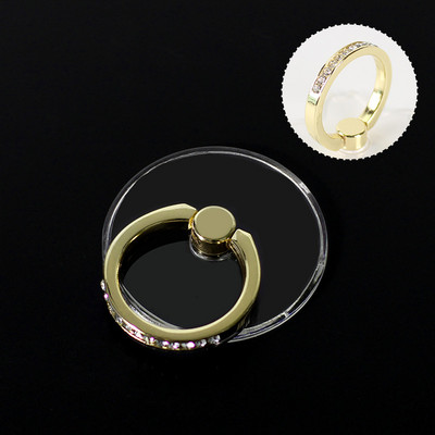 Mobilā tālruņa gredzena turētājs Caurspīdīgs tālruņa mobilais atbalsts Diamond Clear 360 grādu kontaktligzdas statīvs Viedtālruņa piederumi