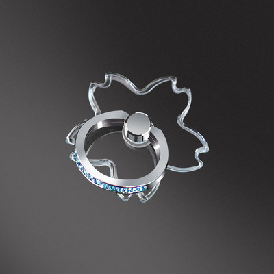 Mobilā tālruņa gredzena turētājs Caurspīdīgs tālruņa mobilais atbalsts Diamond Clear 360 grādu kontaktligzdas statīvs Viedtālruņa piederumi