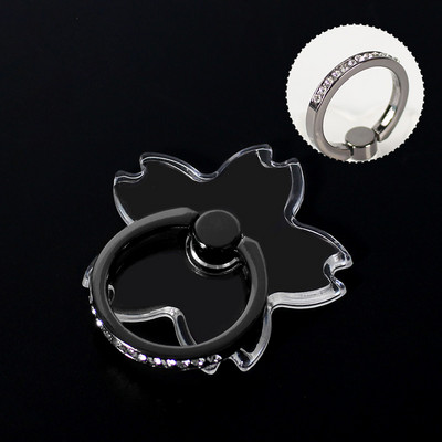 Mobilā tālruņa gredzena turētājs Caurspīdīgs tālruņa mobilais atbalsts Diamond Clear 360 grādu kontaktligzdas statīvs Viedtālruņa piederumi