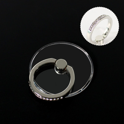 Mobilā tālruņa gredzena turētājs Caurspīdīgs tālruņa mobilais atbalsts Diamond Clear 360 grādu kontaktligzdas statīvs Viedtālruņa piederumi