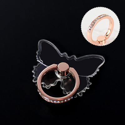 Mobilā tālruņa gredzena turētājs Caurspīdīgs tālruņa mobilais atbalsts Diamond Clear 360 grādu kontaktligzdas statīvs Viedtālruņa piederumi