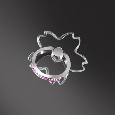 Mobilā tālruņa gredzena turētājs Caurspīdīgs tālruņa mobilais atbalsts Diamond Clear 360 grādu kontaktligzdas statīvs Viedtālruņa piederumi