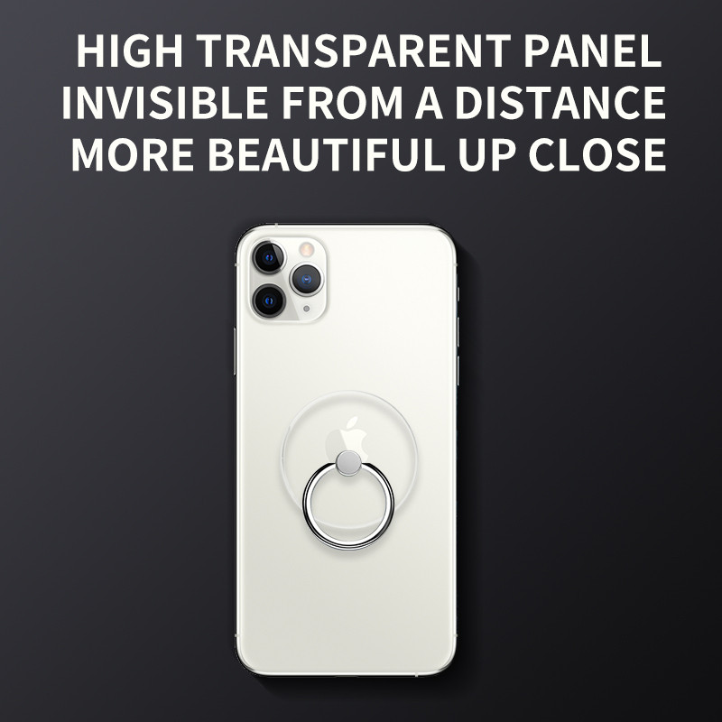 Mobilā tālruņa gredzena turētājs Caurspīdīgs tālruņa mobilais atbalsts Diamond Clear 360 grādu kontaktligzdas statīvs Viedtālruņa piederumi