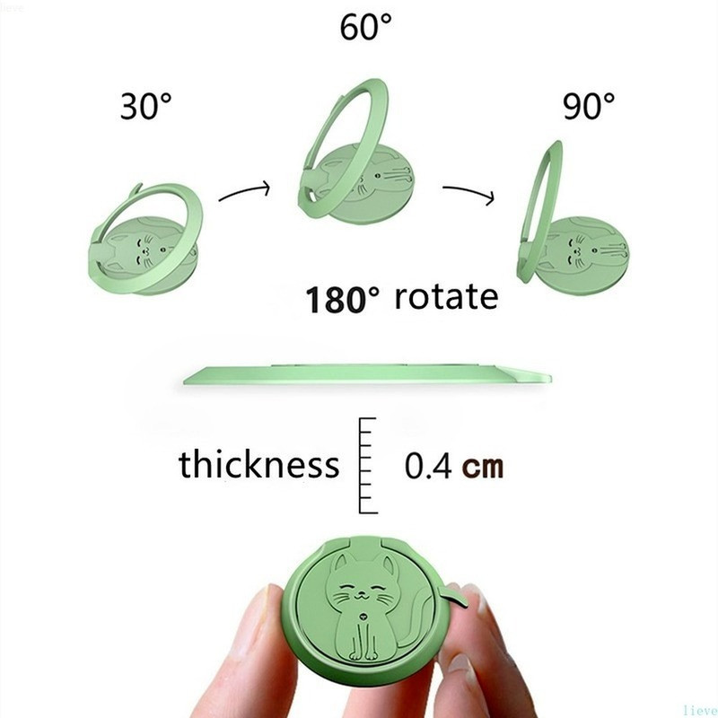 Jauka kaķa mobilā tālruņa gredzena turētāja statīvs 360° grādos, pagriežams ar skaidru pirkstu satvērēju, saderīgs ar iPhone tālruņiem vai tālruņa futrāļiem