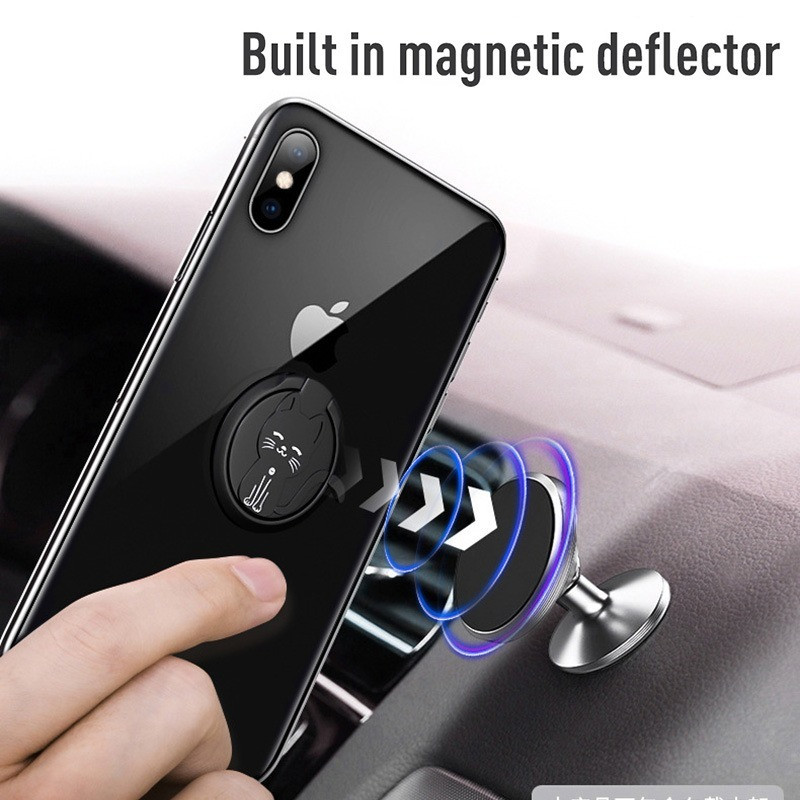 Jauka kaķa mobilā tālruņa gredzena turētāja statīvs 360° grādos, pagriežams ar skaidru pirkstu satvērēju, saderīgs ar iPhone tālruņiem vai tālruņa futrāļiem